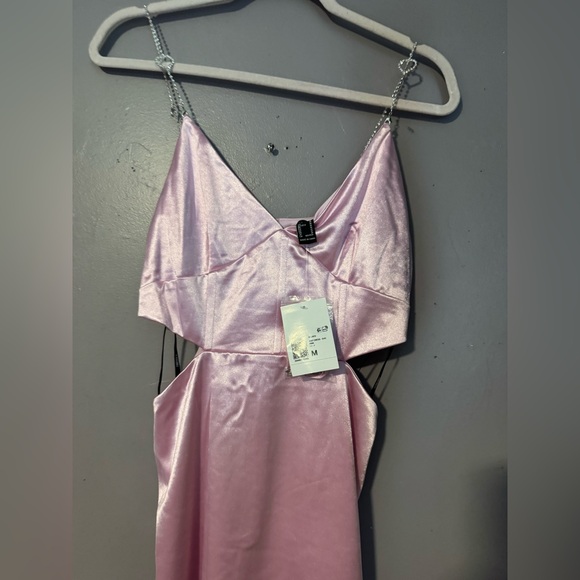 Pink | Shiny | rhinestone Straps | forever 21 | cocktail dress | size M | NWT - Picture 6 of 12